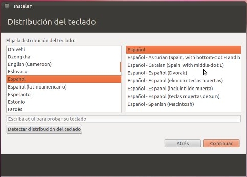 Ubuntu Instalador Teclado